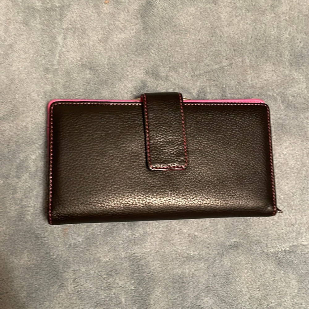 Black and Pink Leather Wallet